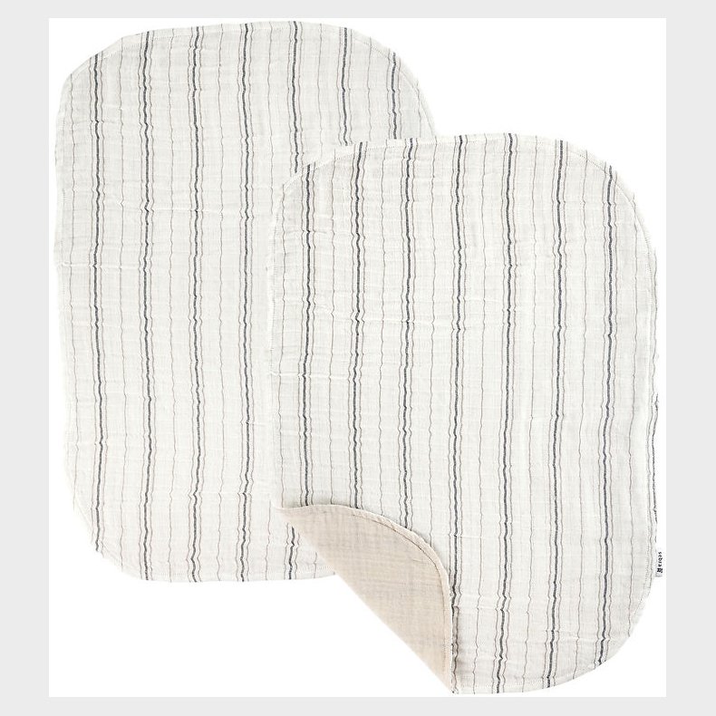 Sebra Pusleunderlag - 2-pak - Muslin - Stripe Beige