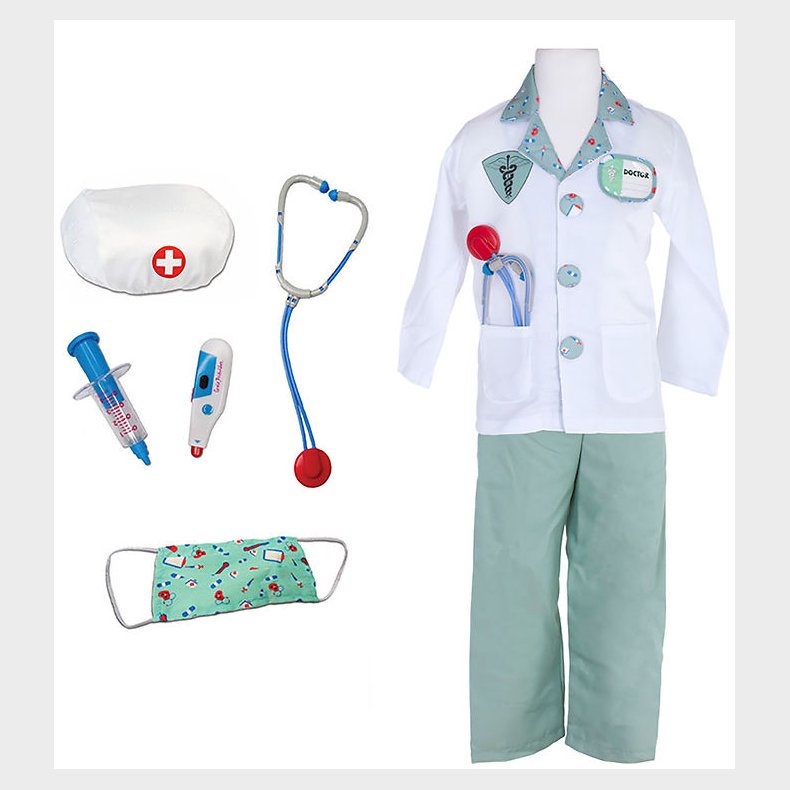 Great Pretenders Udkl�dning - Doktor - Gr�n/Hvid