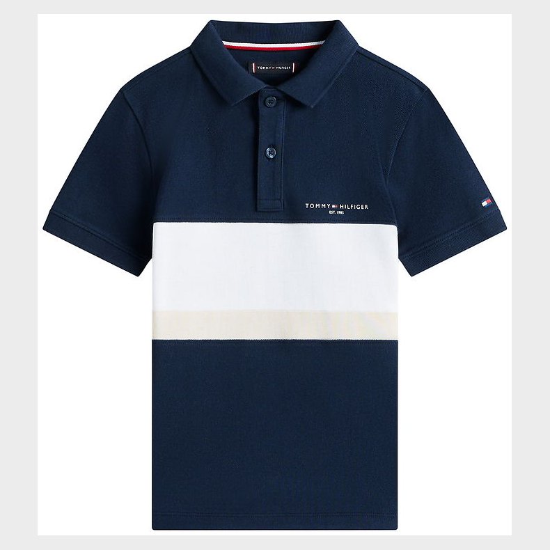 Tommy Hilfiger Polo - Mini Crop - Dark Night Navy ColourblockBlu