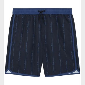 Lyle & Scott Badeshorts - Dark Navy m. Striber