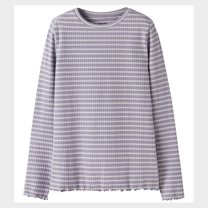 Name It Bluse - Rib - NkfVemma - Lavender Gray/Lilac Marble