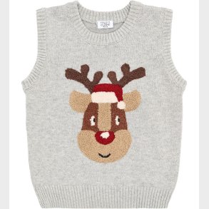 Hust and Claire Vest - Strik - HcPrinco Reindeer - Soft Grey Mel