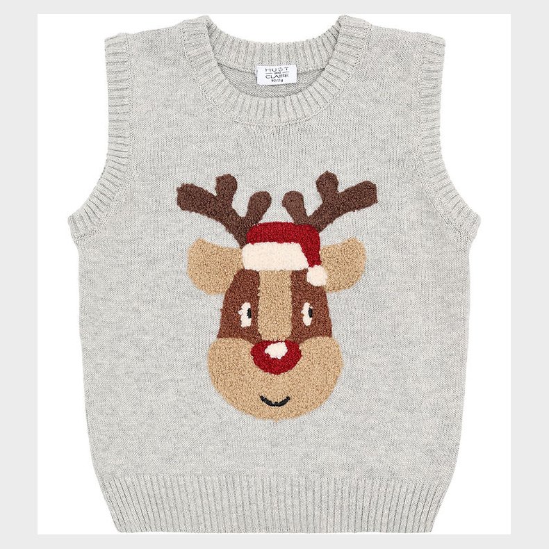 Hust and Claire Vest - Strik - HcPrinco Reindeer - Soft Grey Mel