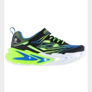 Skechers Sko m. Lys - Flex-Glow Ultra - BLK/Blue/Lime