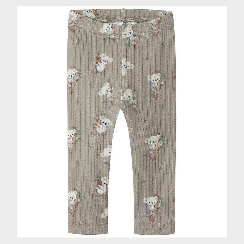 Name It Leggings - Rib - NbmBoala - Vintage Khaki