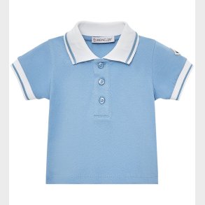 Moncler Polo - Lysebl� m. Hvid