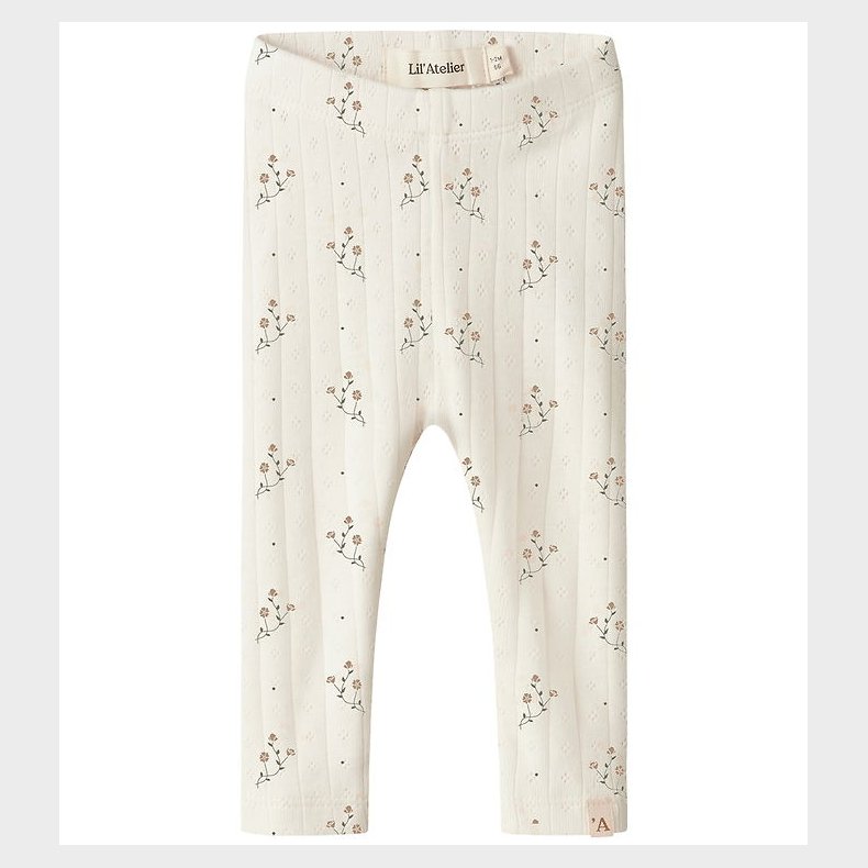 Lil' Atelier Leggings - NbfRachello - Coconut Milk/Flower