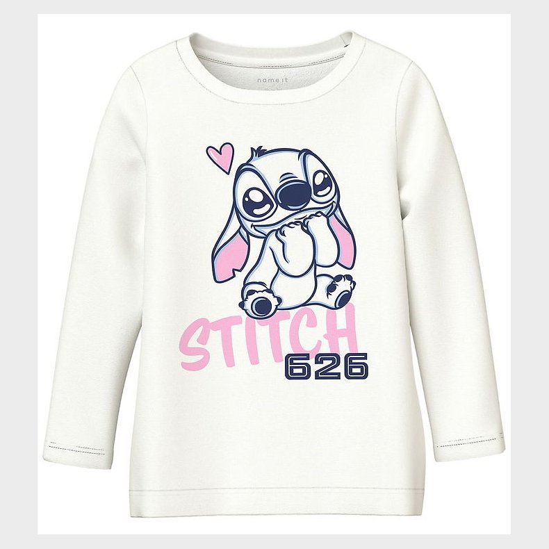 Naame It Bluse - NmfVosla - Stitch - Cloud Dancer