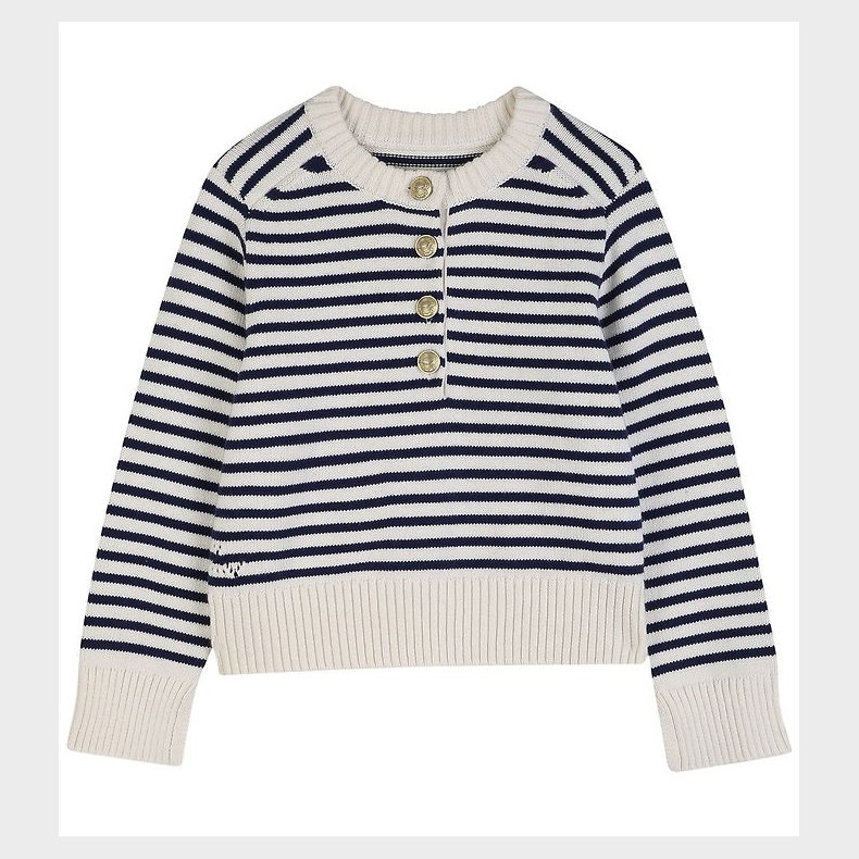 Zadig & Voltaire Bluse - Strik - Navy/Off Whitestribet