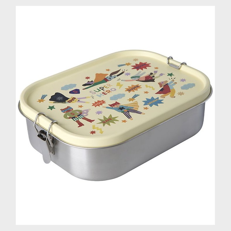 Rice Madkasse - Rustfrit St�l - Stor - m. 2 Rum - Hero/Cream