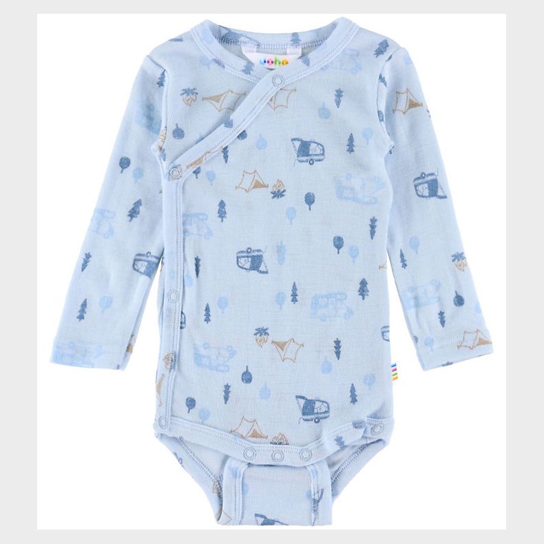 Joha Sl�-om Body l/� - Uld - Lysebl� m. Camping