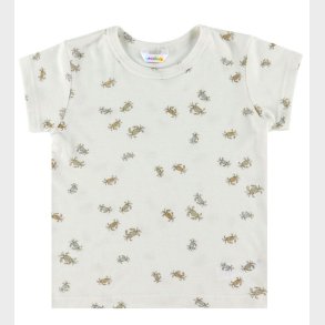 Joha T-shirt - Uld/Silke - Off White m. Krabber