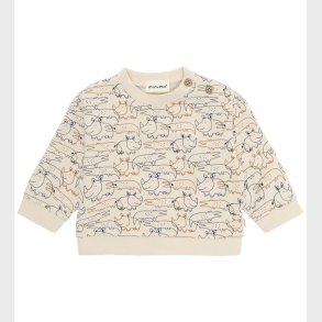 Minymo Sweatshirt - White Swan m. Vilde Dyr