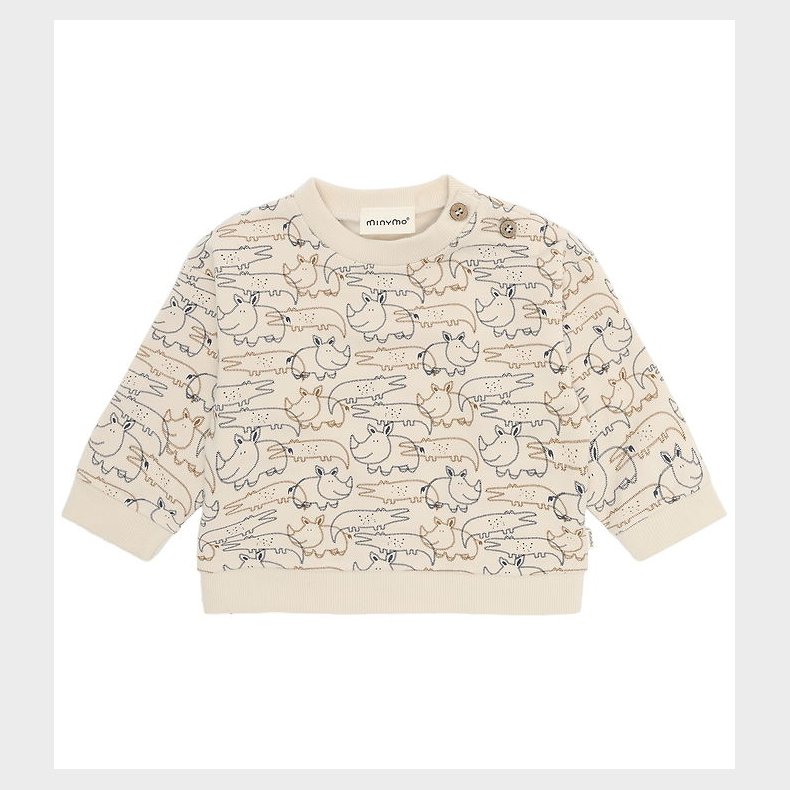 Minymo Sweatshirt - White Swan m. Vilde Dyr