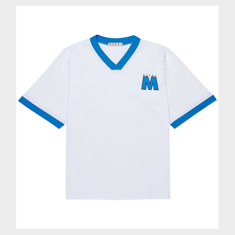 Marni T-Shirt - Hvid/Marine Bluette