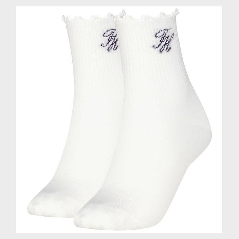 Tommy Hilfiger Str�mper - 2-pak - Hvid