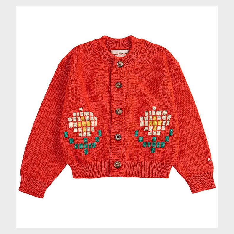 Bobo Choses Cardigan - Strik - Pixel Daisy - R�d