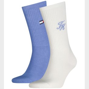 Tommy Hilfiger Str�mper - 2-pak - Hvid/Bl�