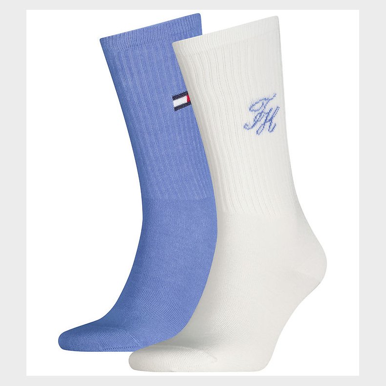 Tommy Hilfiger Str�mper - 2-pak - Hvid/Bl�