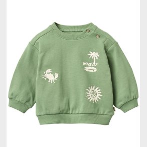 Wheat Sweatshirt - Elliot - Jade Green m. Print