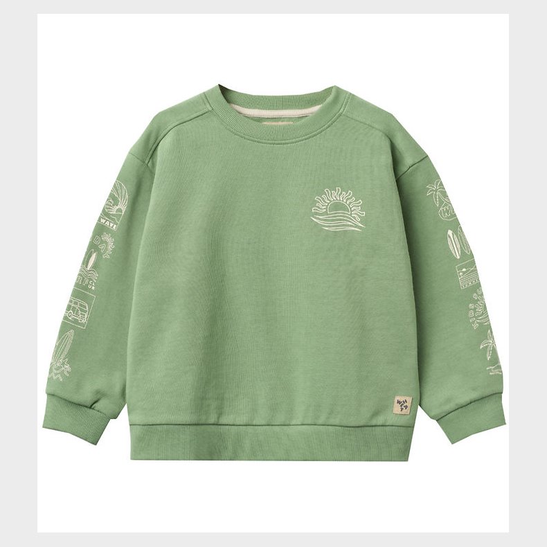 Wheat Sweatshirt - Ellis - Jade Green m. print