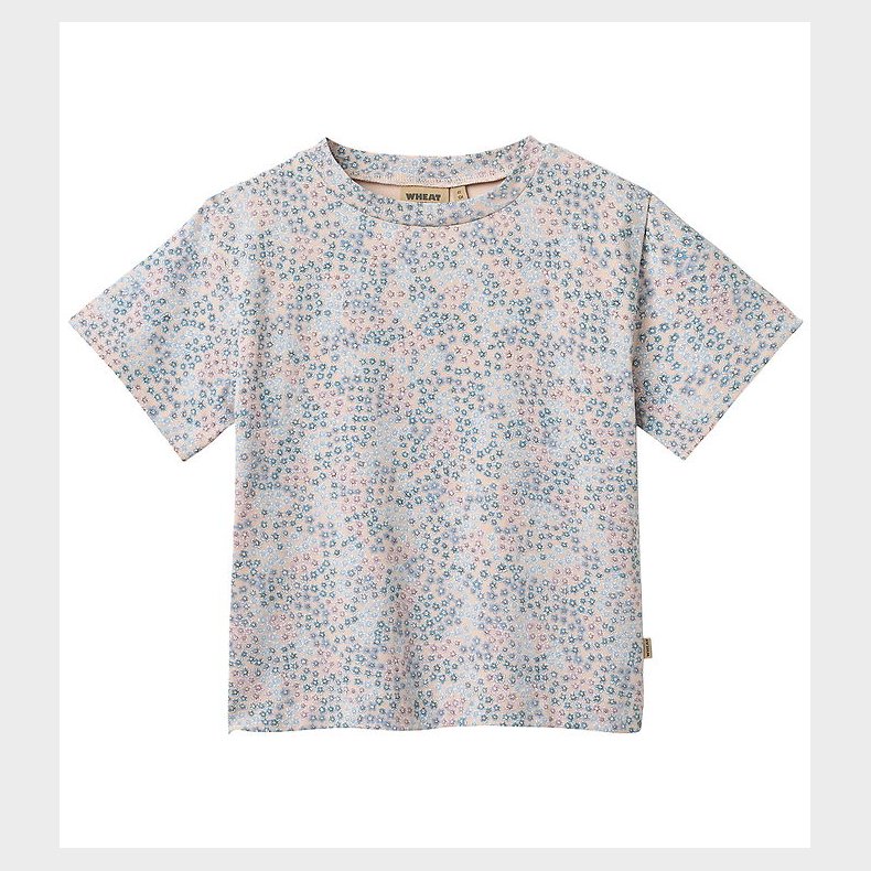Wheat T-shirt - Ella - Powder Blue Flowers