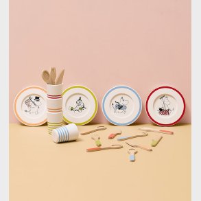 Kids Concept Spisestel - Tr� - Hvid/Multifarvet m. Mumitrolde