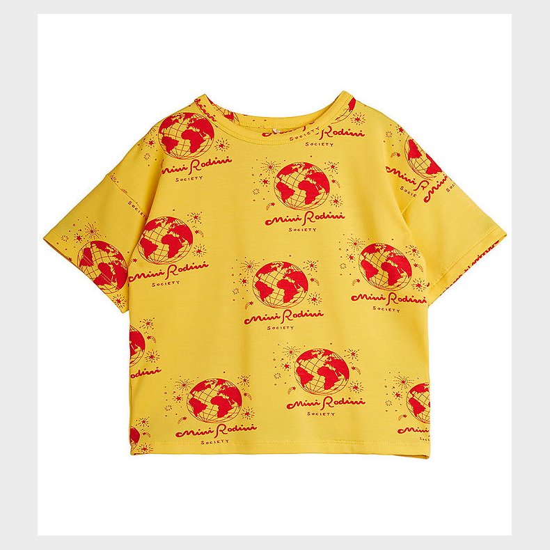 Mini Rodini T-shirt - Society Aop - Gul