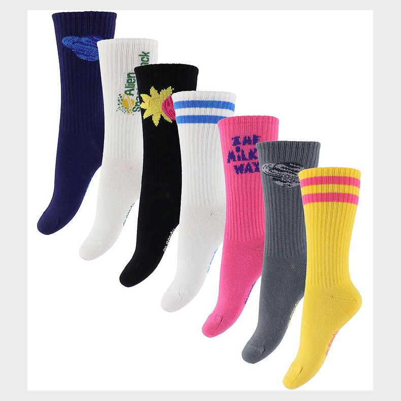 Mini Rodini Str�mper - 7-pak - Alien - Multifarvet