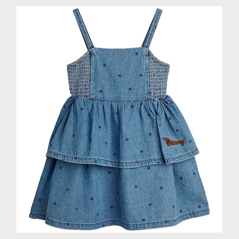 Mini Rodini Kjole - Denim Dots - Bl�