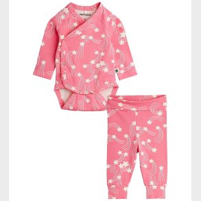 Mini Rodini S�t - Bukser/Sl�-om Body l/� - Starfall Aop - Pink
