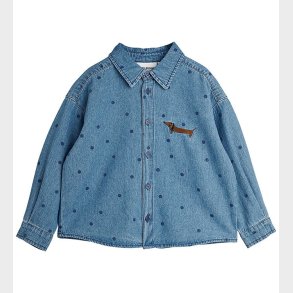 Mini Rodini Skjorte - Denim Dots - Bl�