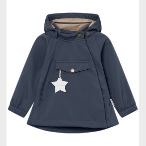 Mini A Ture Softshelljakke m. Fleece - MatWai - Ombre blue