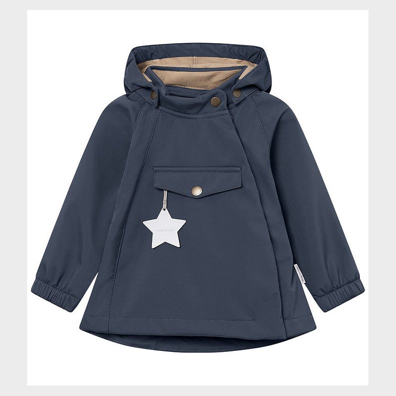 Mini A Ture Softshelljakke m. Fleece - MatWai - Ombre blue
