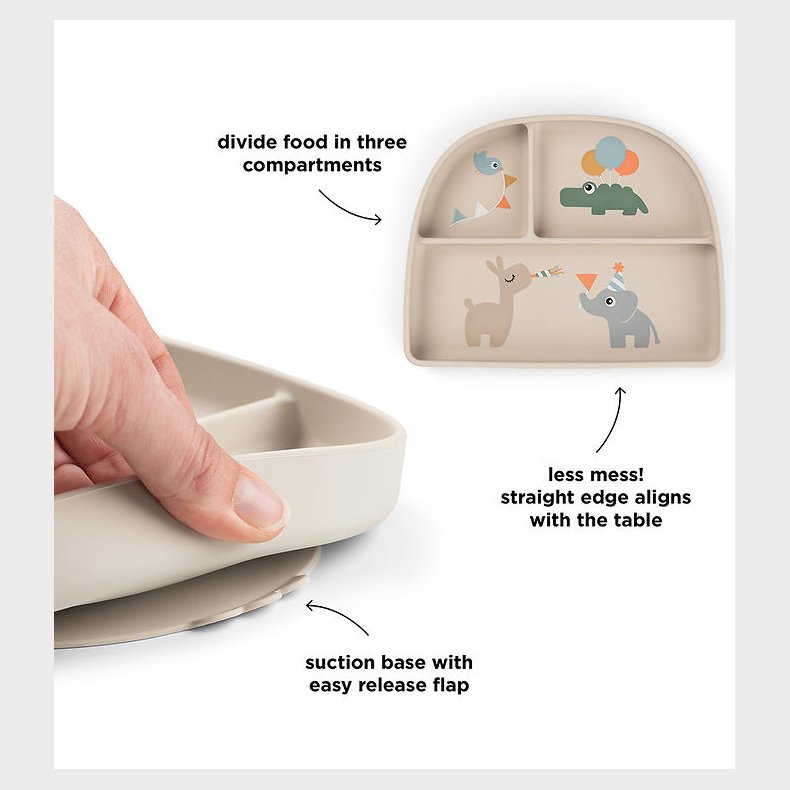 Done by Deer Stick And Stay Inddelt Tallerken - Celebration Sand