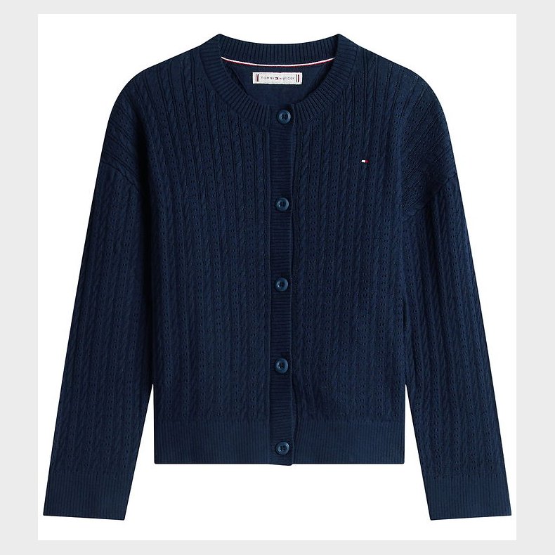 Tommy Hilfiger Cardigan - Strik - Pointelle - Dark Night Navy