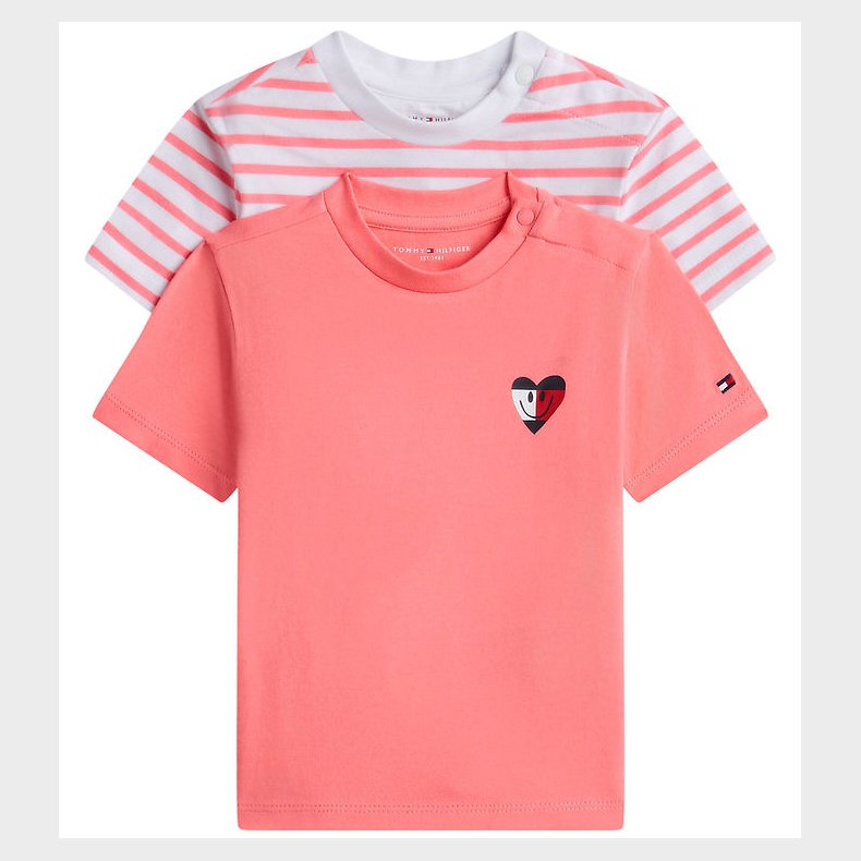 Tommy Hilfiger T-shirts - 2-pak - Flag Smile - Tropical Blush