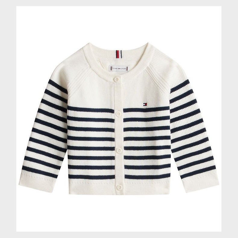 Tommy Hilfiger Cardigan - Strik - Essential - Ivory Silk Stripes