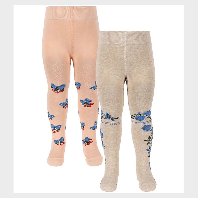 Konges Sl�jd Str�mpebukser - Jacquard - 2-pak - Amarena/Tramonto