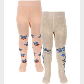 Konges Sl�jd Str�mpebukser - Jacquard - 2-pak - Amarena/Tramonto