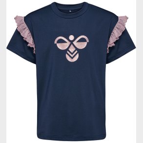 Hummel T-shirt - hmlJR - Glitter - Black Iris