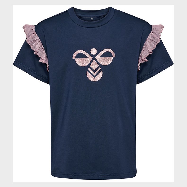 Hummel T-shirt - hmlJR - Glitter - Black Iris