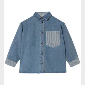 Fliink Skjorte - Don Contrast - Medium Denim Blue