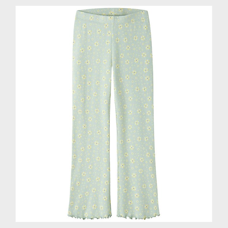 Name It Bukser - Rib - NkfVemia - Pale Aqua/Flowers