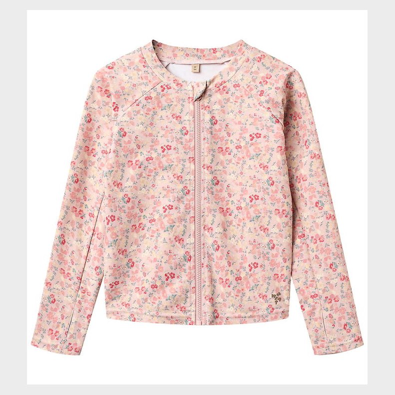 Wheat Badebluse - UV40+ - Zip - Ada - Powder Flowers And Seashel