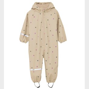 CeLaVi Regndragt - PU - White Pepper m. Hjerter