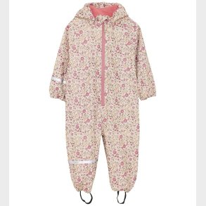 CeLaVi Regndragt - PU - Perfectly Pale m. Blomster