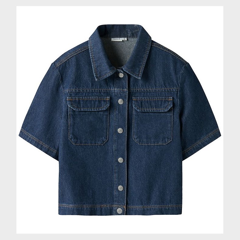 Name It Skjorte K/� - NkfLea - Dark Blue Denim
