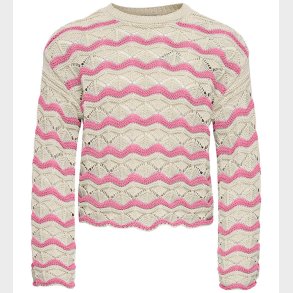 Kids Only Bluse - Strik - KogDonna - Birch/Cashmere Rose