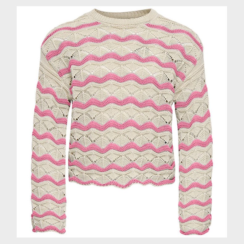 Kids Only Bluse - Strik - KogDonna - Birch/Cashmere Rose